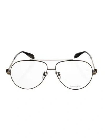 Pre-owned Alexander Mcqueen Aviator Eyeglasses In Gold