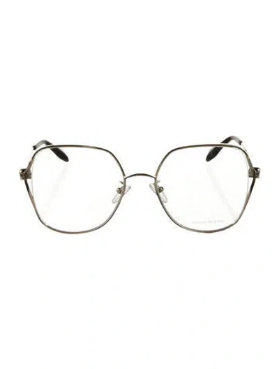 Pre-owned Alexander Mcqueen Aviator Eyeglasses In Gold