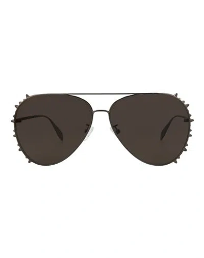 Alexander Mcqueen Aviator-frame Metal Sunglasses Sunglasses Grey Size 63 Metal