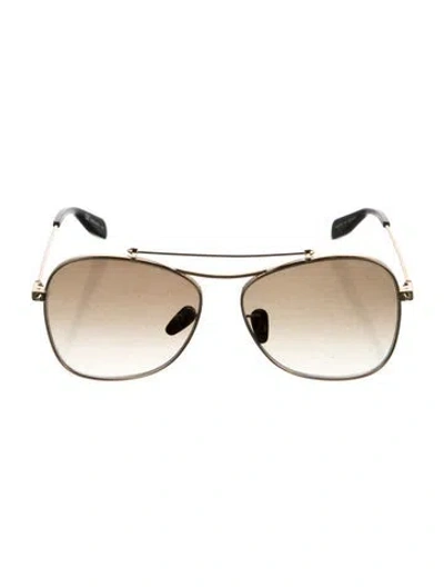 Pre-owned Alexander Mcqueen Aviator Gradient Sunglasses In Black