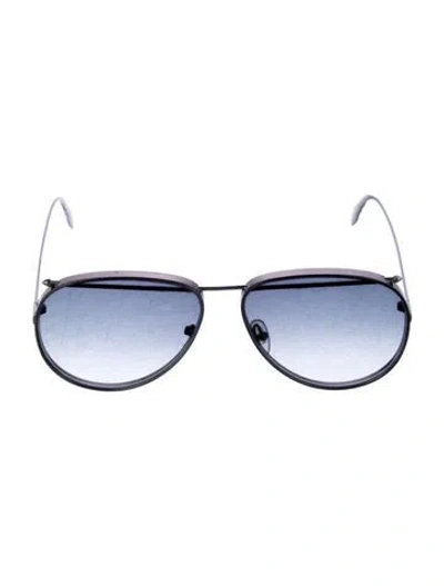 Pre-owned Alexander Mcqueen Aviator Gradient Sunglasses In Silver