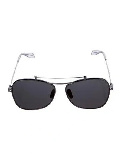 Pre-owned Alexander Mcqueen Aviator Tinted Sunglasses In Silver