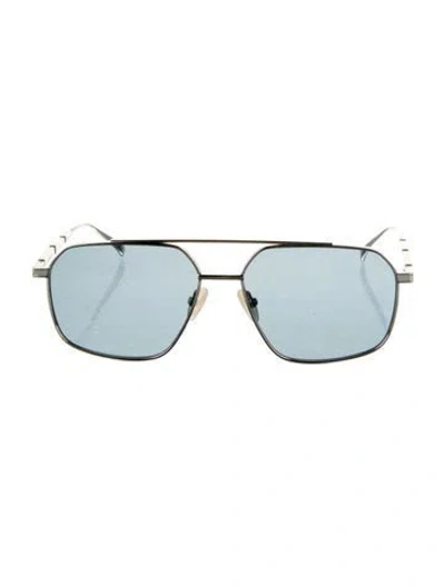 Pre-owned Alexander Mcqueen Aviator Tinted Sunglasses In Silver