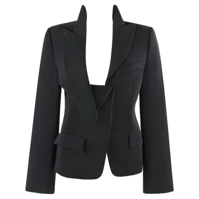Pre-owned Alexander Mcqueen A/w 1996 “dante” Black Blazer Jacket W/ Hair + Birth Label