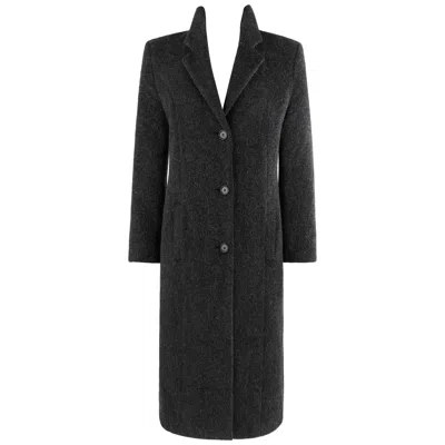 Pre-owned Alexander Mcqueen A/w 1996 “dante” Charcoal Gray Mohair Coat Button Up Overcoat