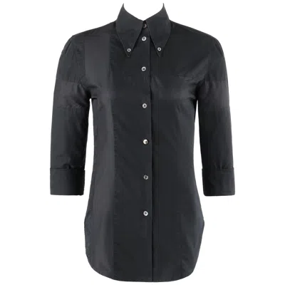 Pre-owned Alexander Mcqueen A/w 1996 "dante" Two Tone Black Cross Panel Button Up Shirt