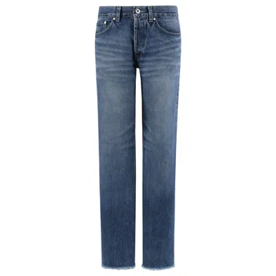 Pre-owned Alexander Mcqueen A/w 2000 Denim Raw Hem Mid Rise Straight Leg Jeans In Purple