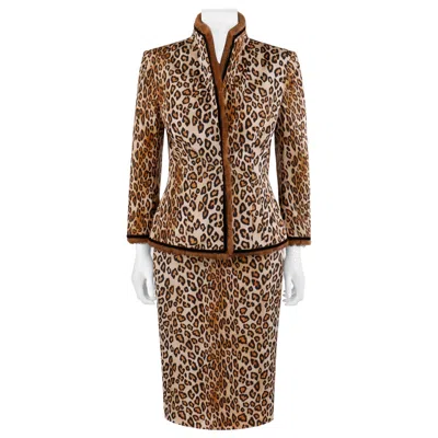 Pre-owned Alexander Mcqueen A/w 2005 "the Man Who Knew Too Much" Leopard Fur Jacket Skirt In Brown