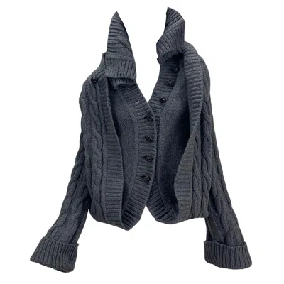 Pre-owned Alexander Mcqueen A/w 2006  The Widows Of Culloden Knit Convertible Cardigan Coat In Black