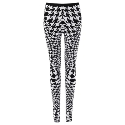 Pre-owned Alexander Mcqueen A/w 2009 “the Horn Of Plenty” Dogtooth Knit Stretch Legging In Black