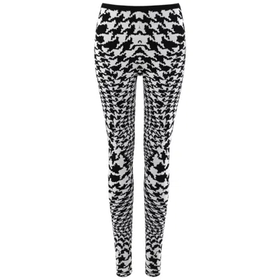 Pre-owned Alexander Mcqueen A/w 2009 “the Horn Of Plenty" Dogtooth Wool Knit Legging Pant In Black