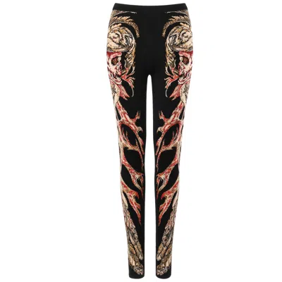 Pre-owned Alexander Mcqueen A/w 2010 “angels & Demons” “hells Angels” Leggings Rare In Black