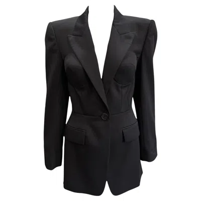 Pre-owned Alexander Mcqueen A/w 2023 Black Surrealist Blazer With Bust Detail, Nwt