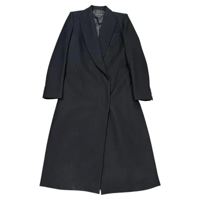 Pre-owned Alexander Mcqueen A/w2001  Runway Paneled Wool Wrap Coa In Black