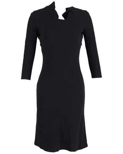 Alexander Mcqueen Back Bow Quarter Sleeve Dress In Black