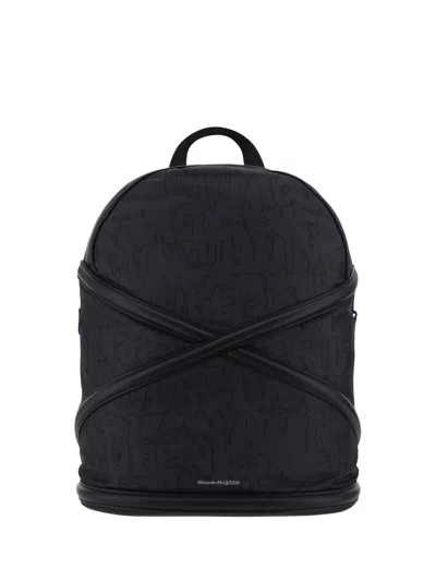 Alexander Mcqueen Black Harness Backpack