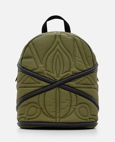 Alexander Mcqueen Pansies Quilted Backpack In Green