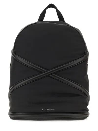 Alexander Mcqueen Harness Nylon Backpack In Black