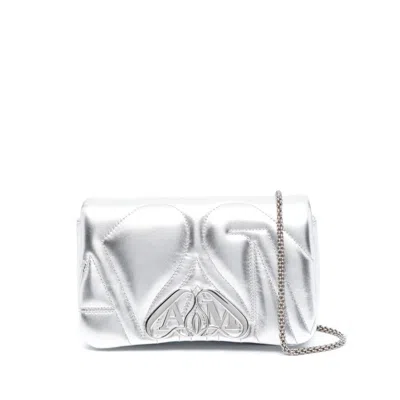 Alexander Mcqueen Alexander Mc Queen Seal Leather Shoulder Bag In Light Silver