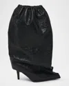 Alexander Mcqueen Elegant Black Leather Ankle Boots With 10.5 Cm Heel In Black
