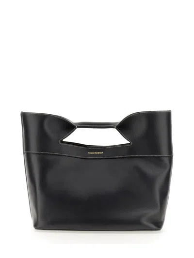 Alexander Mcqueen Womens Black The Bow Small Leather Top-handle Bag