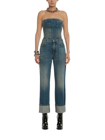 Alexander Mcqueen Baggy Boyfriend Jeans In Blue