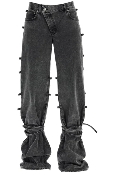 Alexander Mcqueen Jeans Baggy Con Dettaglio Annodato In Black
