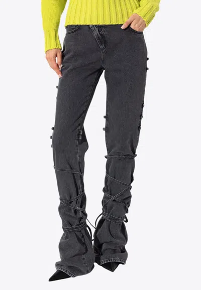Alexander Mcqueen Baggy Low-rise Tied Jeans