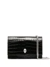 Alexander Mcqueen Alexander Mc Queen Skull Black Calf Leather Clutch In Black