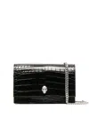 Alexander Mcqueen Alexander Mc Queen Skull Black Calf Leather Clutch