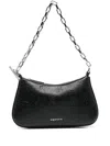 Alexander Mcqueen T-bar Leather Mini Bag In Black