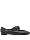 Alexander Mcqueen Women's Twist Detailing Ballet Flats In Black