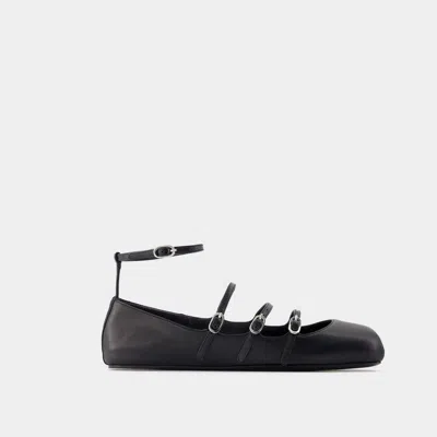 ALEXANDER MCQUEEN BALLERINES CAGE - ALEXANDER MCQUEEN - CUIR - NOIR
