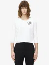 Alexander Mcqueen Floral Crystal Knit Cardigan In Optical White/crystal