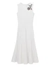 Alexander Mcqueen Mcqueen Banshee Embroidery A-line Midi Dress In White