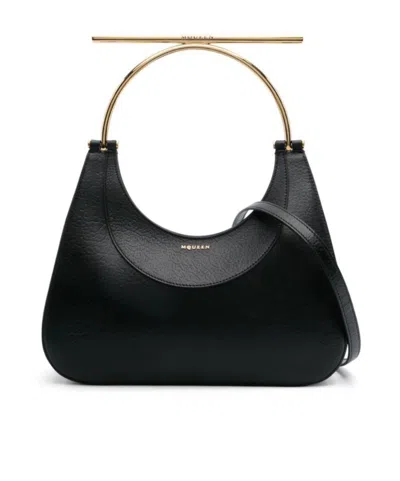 Alexander Mcqueen Logo Detailed Zip-up Tote Bag In Black