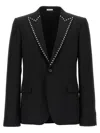 Alexander Mcqueen Wool Studded Blazer In Black