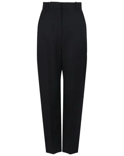 Alexander Mcqueen Barathea Wool Cigarette Trouser In Black