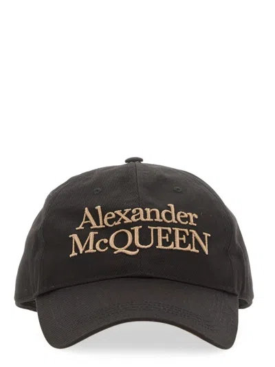 Alexander Mcqueen Embroidered Logo Baseball Cap In Black
