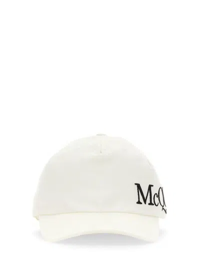 Alexander Mcqueen Logo Embroidered Baseball Cap In White