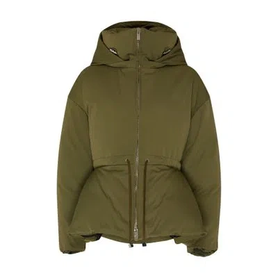 Alexander Mcqueen Basque Down Jacket In Green