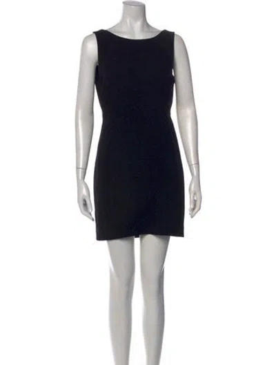 Pre-owned Alexander Mcqueen Bateau Neckline Mini Dress In Black