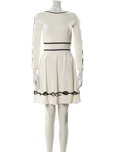 Pre-owned Alexander Mcqueen Bateau Neckline Mini Dress In Neutral