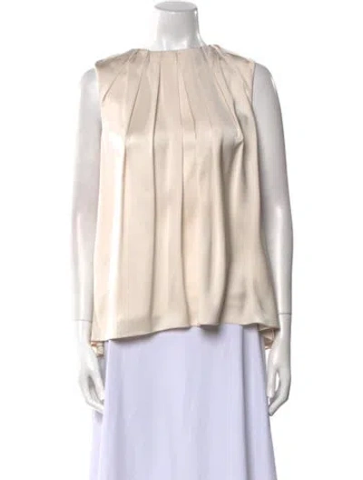 Pre-owned Alexander Mcqueen Bateau Neckline Sleeveless Blouse In Neutral