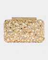 Alexander Mcqueen Bead & Crystal T-bar Clutch Bag In Gold