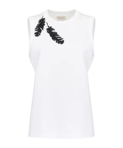 ALEXANDER MCQUEEN ALEXANDER MCQUEEN FEATHER EMBELLISHED TANK TOP