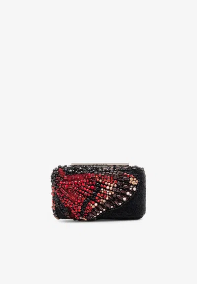 Alexander Mcqueen Beaded T-bar Box Clutch Bag In Multi