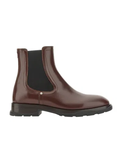 Alexander Mcqueen Beatle Chealsea  Boots In Brown