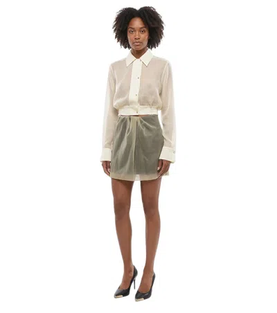 Alexander Mcqueen Beige Above Knee Skirt In Gray