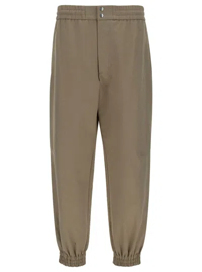 Alexander Mcqueen Beige Cargo Pants With Elastic Waistband In Cotton Man In Multicolor